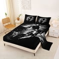 thumbnail image 2 of Castle Fairy Line Art Rider Full Size Sheets 4-Piece for Teens, Grunge Overlay Bed Sheets for Bedroom, Charcoal Ivory, 2 of 6