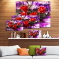 thumbnail image 3 of Five Red Roses Abstract Background - Floral Art Canvas Print, 3 of 4
