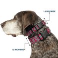 thumbnail image 2 of Buckle-Down Pet Collar, Dog Collar Plastic Buckle, Floral Pinwheel Close Up Gray Red, 15 to 24 Inches 1.0 Inch Wide, 2 of 8