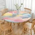thumbnail image 3 of Pastel Cloud Starry Sky Round Fitted Tablecloth with Elastic Edge,Dining Table Cover Waterproof,Outdoor Round Tablecloth for Camping,Dining,Indoor and Outdoor, 3 of 7