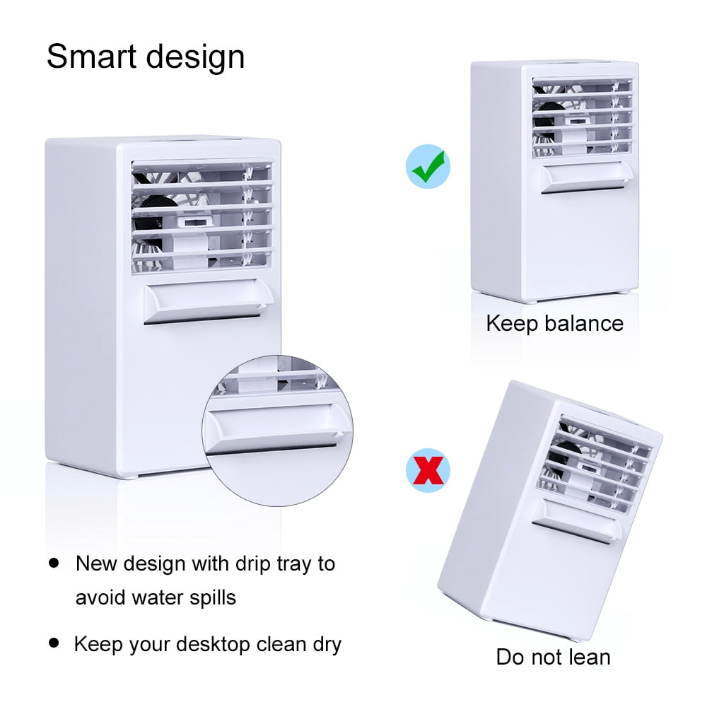NEX 3-in-1 Portable Air Conditioner 2729 BTU, Personal Space Cooler, Humidifier, Purifier(NX-CA001WH), White