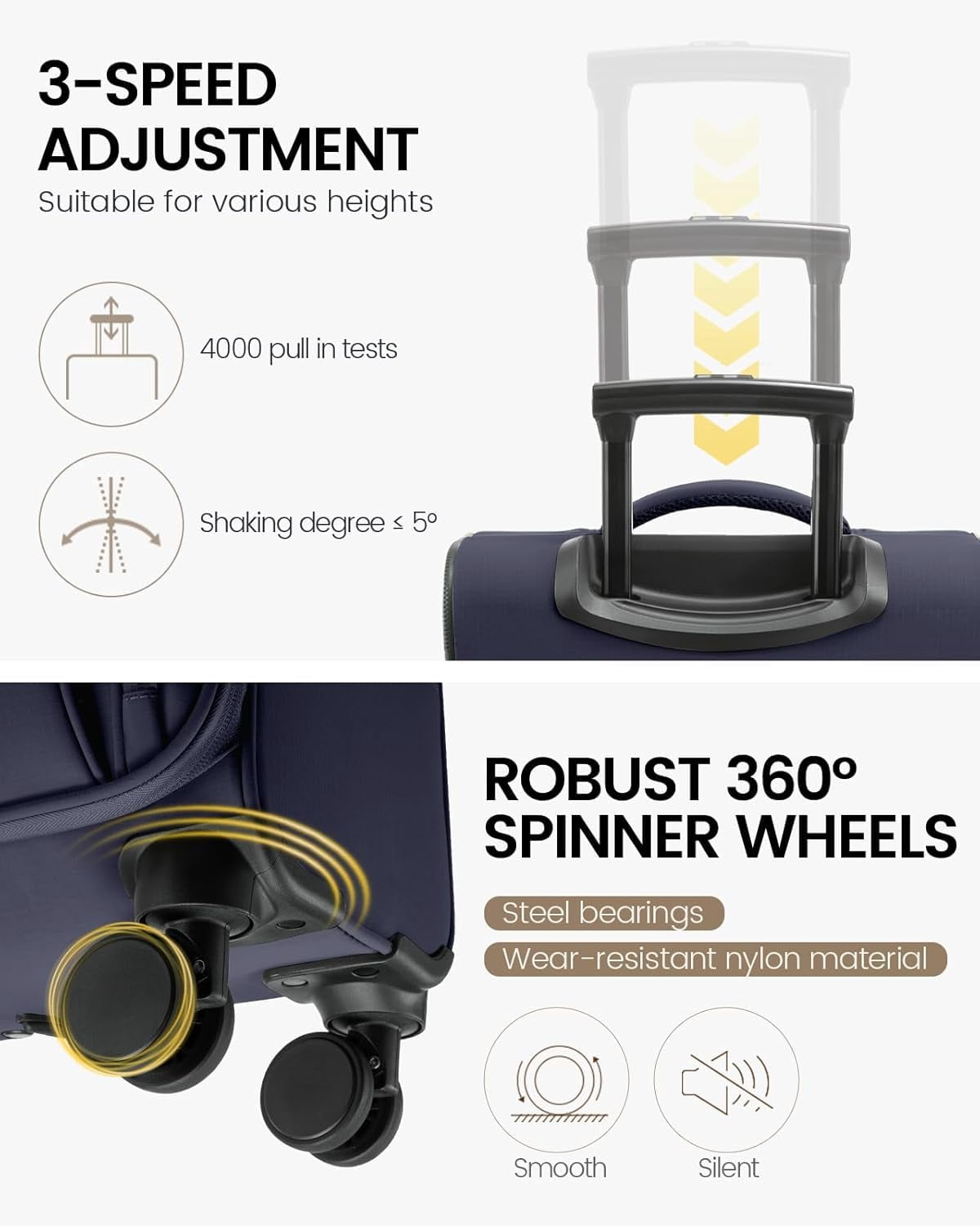LOVEVOOK Carry On Luggage 22x14x9 Airline Approved, 22 Inch Softside Suitcases with Spinner Wheels, Lightweight Carry-on Suitcase with TSA Lock for Women Men, Large Luggage for Travel Business Trip