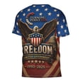 thumbnail image 2 of Omeoer Patriotic Freedom Graphic T-Shirt for Men Women, Eagle Shield Memorial Design 3D Printed Short Sleeve Crewneck Casual Shirt, 2 of 6