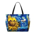 thumbnail image 1 of Disketp Whimsical Sunflowers Night Sky Bolsa de Playa de Gran Capacidad, Bolso Impermeable y a Prueba de Arena para Mujer, Ideal para Playa, Piscina y Natación, 1 of 7
