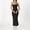 Black, variant on Elegant Everyday Tennis Dress for Women Spring Silk Strap Dress with Solid Design suitable for Casual and Dining Black XS