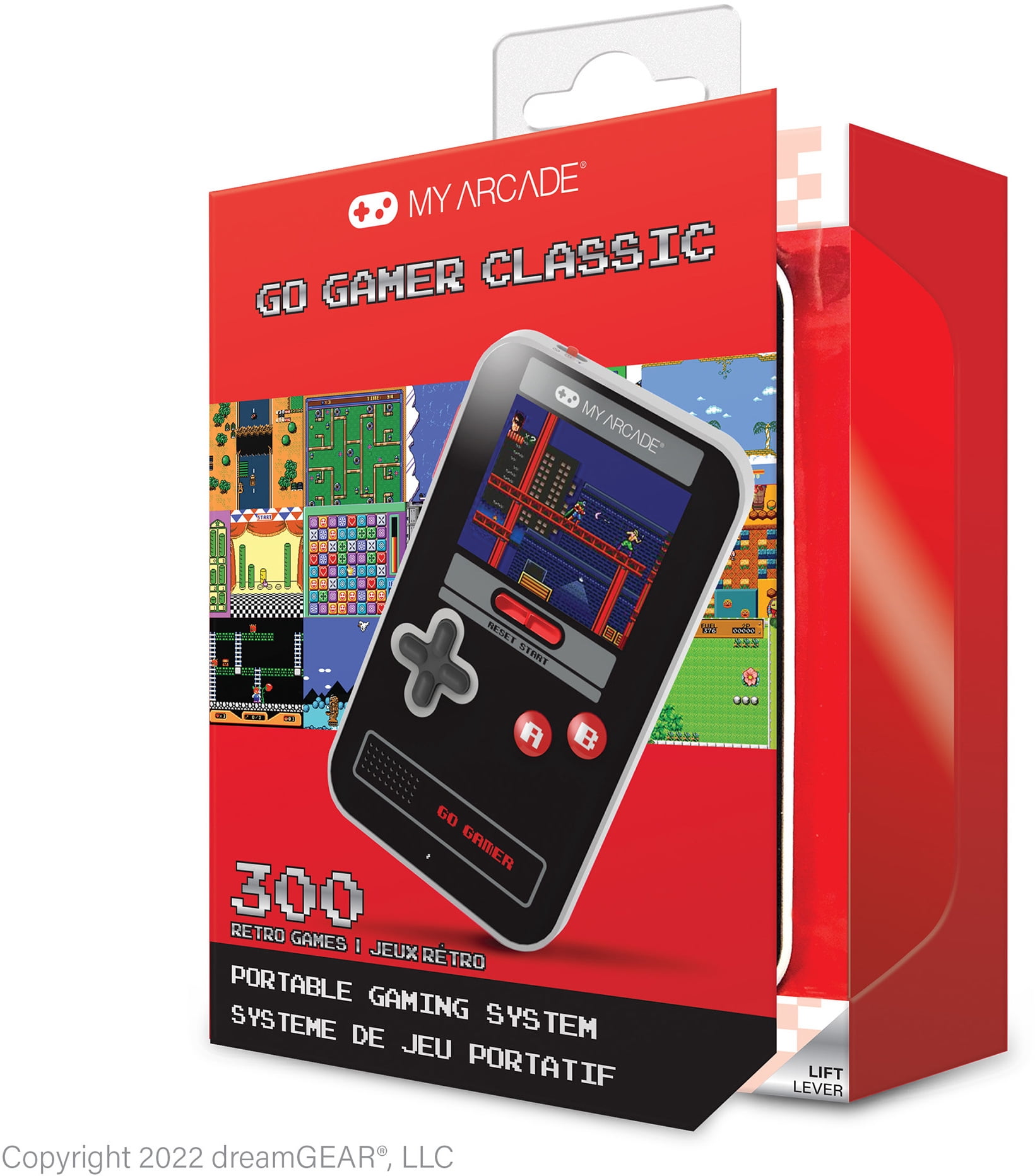 My Arcade 300-in-1 Handheld Video Game System, Black & Red