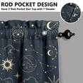 thumbnail image 5 of Celestial Sun Moon Kitchen Curtains 3-Piece Set - Gothic Astrology Print Tier Curtains with Valance, Starry Night Farmhouse Rod Pocket Window Panels 54x18 & 27.5x24 Inch, 5 of 6