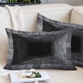 thumbnail image 2 of Optical Illusion Pillow Covers 24"x36", Abstract 3D Black Grey Looks Like Holes Soft Brushed Microfiber Breathable Throw Pillow Covers, Decorative Pillowcase with Zipper for Couch Sofa Bedroom, 2 of 9