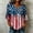A1 Dark Blue, variant on American Flag 3/4 Sleeve Tops Women 4th of July Patriotic V Neck Button Down Bell Sleeve Blouses Independence Day Red White Blue Star Print Casual Summer Shirts Red XXL