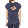 thumbnail image 2 of BCX Juniors Ruched Back Striped With Necklace Tee, 2 of 2