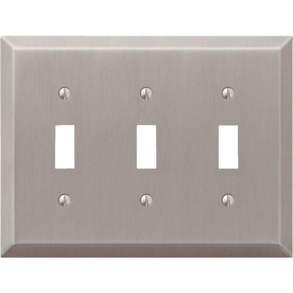 WALLPLATE 3TOG BN (Pack of 1)
