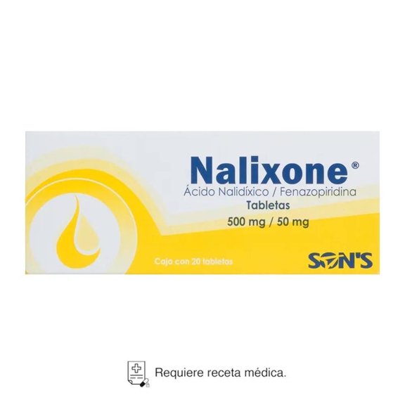 Nalixone Ácido Nalidíxico 500 mg, Fenazopiridina 50mg 20 tabletas