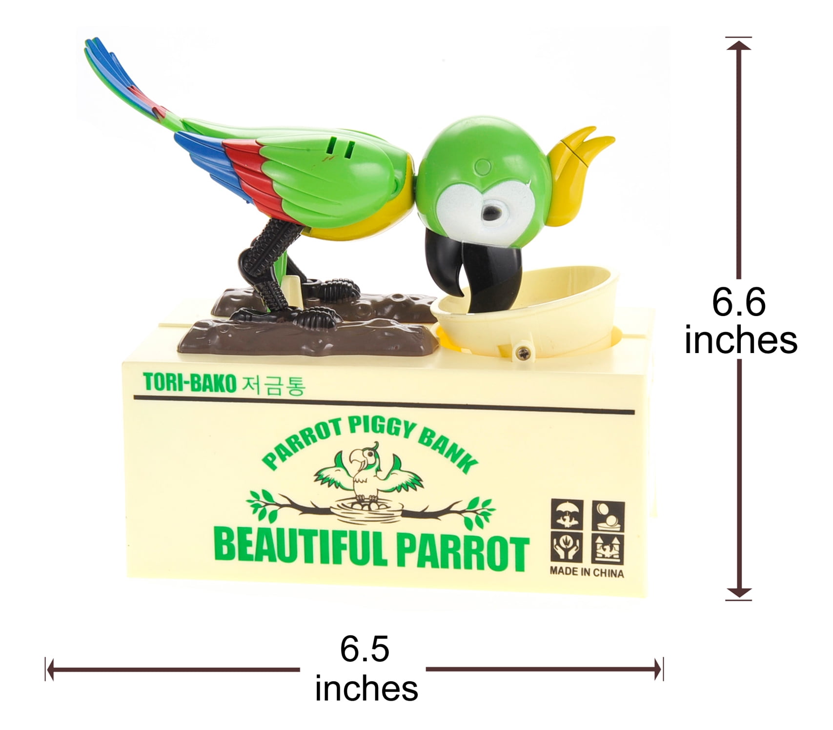 PlayWorld PennyPincher Parrot Coin Bank - Green