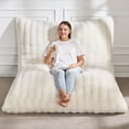 thumbnail image 1 of Hobestluk 3 in 1 Bean Bag Chair Giant Bean Bag Chairs for Adults with Ripple Cover Convertible Bean Bag Floor Cushion with Machine Washable Cover for Living Room (Ripple White), 1 of 7