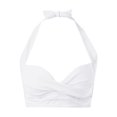 thumbnail image 2 of Prolriy Bikini Top Women Lace Up Swimwear Tops Underwire Full Coverage Bikini Top Push Up Swim Crop Top Tie Back Bathing Suit Tops Swim Bras for Women White S, 2 of 4