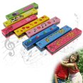 thumbnail image 2 of 16 agujeros lindos armónica niños instrumentos de viento para principiantes juguetes educativos musicales, azul, 11 Feliz Sencillez, 2 of 5