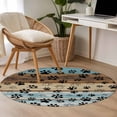 thumbnail image 4 of Round Rugs 4Ft, Cute Dog Claws Round Area Rug Washable Indoor Throw Carpet, Farmhouse Blue Wooden Puppy Pawprints Soft Non Slip Circle Rug for Kitchen Nursery Room Home Decor Aesthetic, 4 of 8