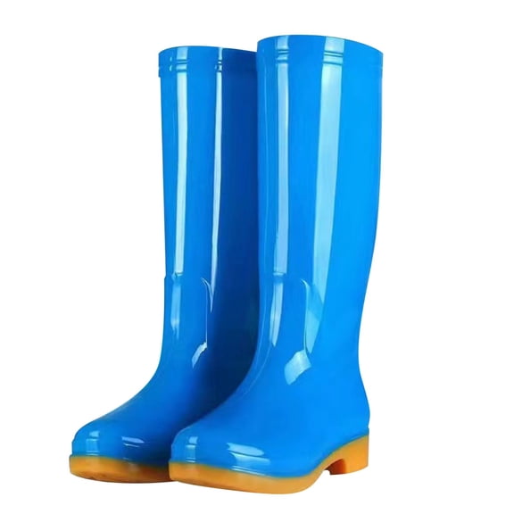 YUEHUA Womens Rain Boots Mid Calf Rubber Boots for Women with Thick Sole Daily Wear Outdoor Activities Waterproof Lightweight Anti-Slip Garden Boots