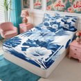 thumbnail image 3 of Manfei Boho Flowers Zipper Queen Comforter Set with Fitted Sheet and 2 Pillowcases,Hawaiian Tropical Botanical Zipper Bedding Set,Reversible, 3 of 7