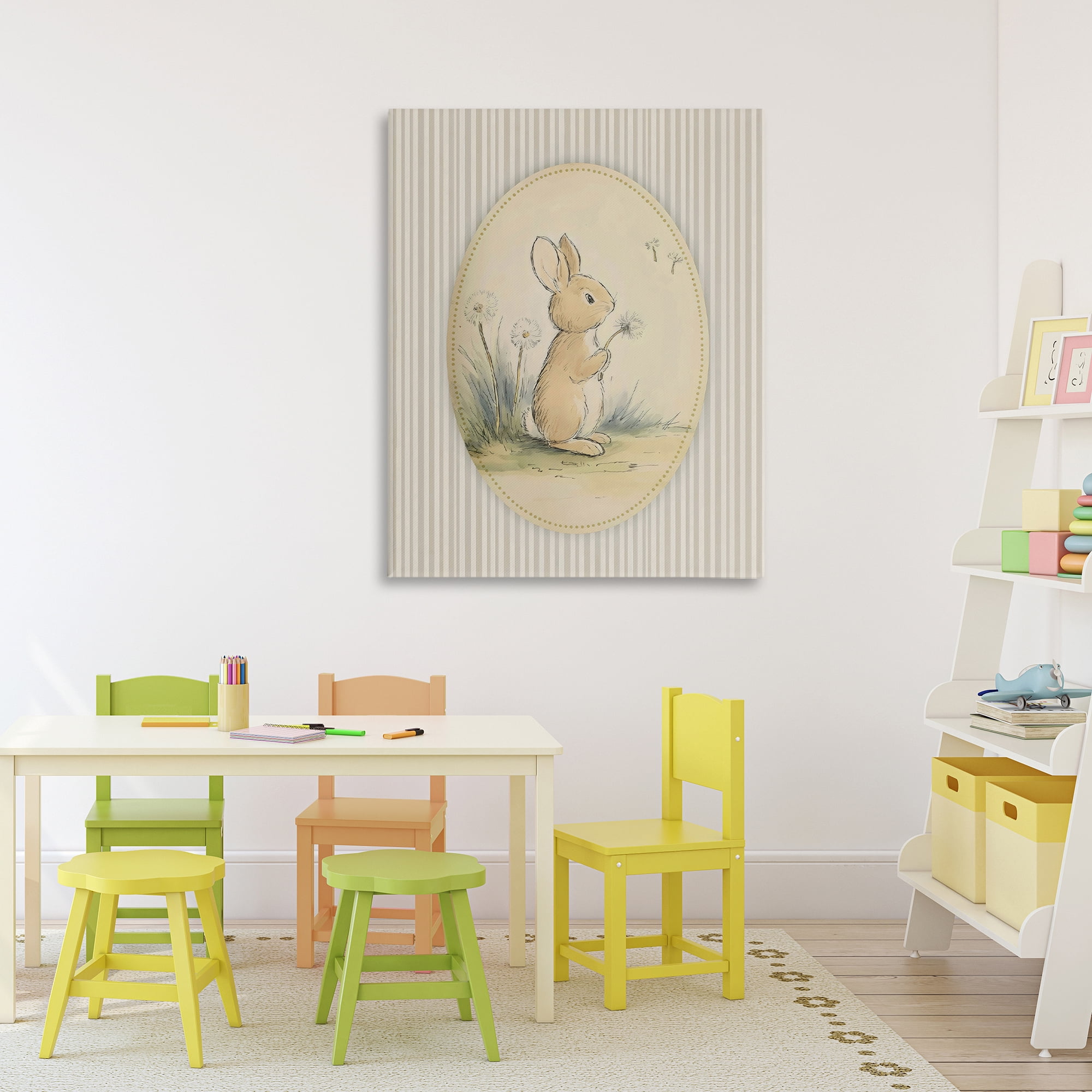Stupell Industries Baby Bunny in Dandelions Canvas Wall Art, design by Arlington Prints