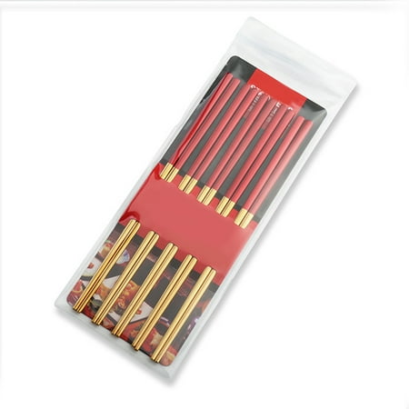 

GLFSIL 5 Pairs Stainless Steel Chopsticks Set Metal Chopsticks
