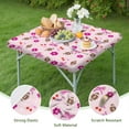 thumbnail image 4 of Pink Football and Flowers Pattern Square Fitted Tablecloth with Elastic Edge,Square Table Cover,Washable Elastic Table Cover for Home Kitchen Party Decor 34"x34", 4 of 6