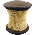 thumbnail image 1 of Natural Geo Tabouret d'Accent Moray - Faux Cuir Marron, 1 of 5