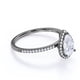 thumbnail image 3 of JeenMata Anillo de Compromiso de 1 Quilate con Corte de Pera - Anillo de Bodas - Anillo de Halo - Anillo Pavé - Anillo de Promesa - Baño de Oro Negro de 18 K sobre Plata, 3 of 6