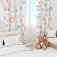 thumbnail image 5 of Blackout Rainbow Curtains Kids Room 2 Panel Cartoon Clouds Rainbow Boho Kids Girls Bedroom Playroom Living Room Nursery Blackout Curtains42x63in, 5 of 6