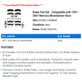 thumbnail image 2 of Brake Pad Set - Compatible with 1997 - 2001 Mercury Mountaineer Base 1998 1999 2000, 2 of 2
