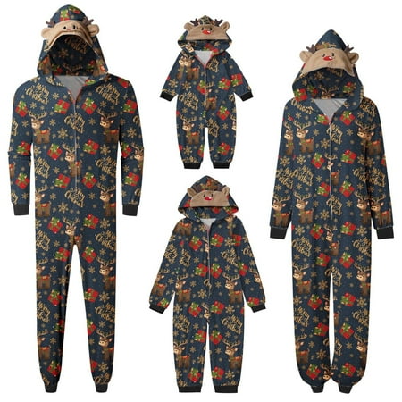 

MIASHUI Matching Christmas Pajamas for Family Long Sleeve Zipper Jumpsuit Sleepwear Soft Casusal Holiday Romper for Couples and Kids