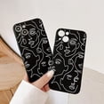 thumbnail image 2 of Funda para teléfono con diseño de cara de arte abstracto, compatible con iPhone 12 Pro Max, fundas protectoras de silicona de moda, color negro, 2 of 5