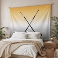 thumbnail image 3 of Yellow Gray Ombre Tapestry for Bedroom Wall Hanging Tapestry, Black Hockey Sticks Minimalist Style Ceiling Backdrop Tapestries Poster Blanket Wall Decor for Teens Room Living Room Dorm 59" x 79", 3 of 8
