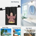 thumbnail image 2 of Dreamtimes Cute Cartoon Yoga Sloth Print Soft Highly Absorbent Large Decorative Guest Hand Towels Multipurpose for Bathroom, Hotel, Gym and Spa (16 x 30 Inches,Black), 2 of 4