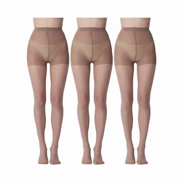 Chenchen 3 Pairs womens 20D Ultra Sheer Tights with Control Top Run Resistant Pantyhose