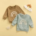 thumbnail image 3 of Xingqing Bébé Bébé Filles Garçons Arc-en-Ciel Pulls Manches Longues Col Rond Sweat-Shirts, 3 of 9