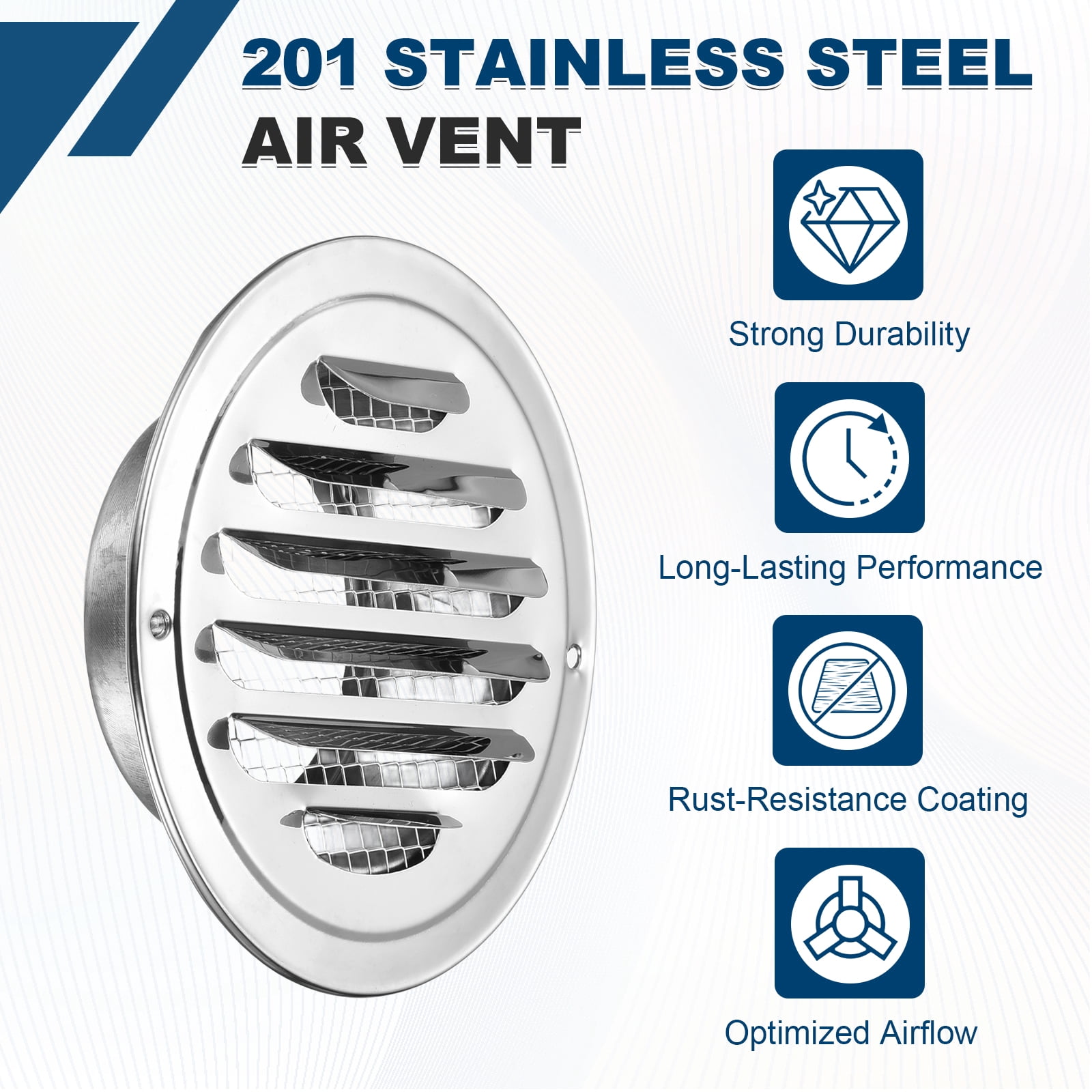 Uxcell 4pcs Stainless Steel Soffit Vent 3.2" Round Louver Grille Cover Air Vent Hood Soffit Exhaust with Screen Mesh for Wall Ceiling Mount Bathroom Garage Attic Ventilation
