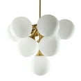 thumbnail image 5 of DecMode 25" x 65" White Metal 10 Light Chandelier with Suspension Rod, 1-Piece, 5 of 9