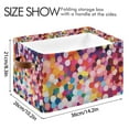 thumbnail image 4 of Yayeee Canvas Storage Basket with Handles for Shelves Fabric Bins Closet Organizer, Black Colorful Circles, 4 of 8
