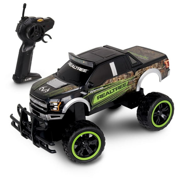 NKOK 14"L RealTree Ford F-150 Raptor Jouet RC à l'échelle 1/14 - Noir et Blanc