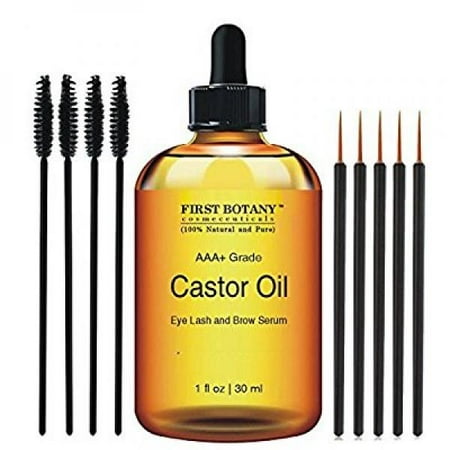 100% Pure Organic Castor Oil Hexane free - Great for Eyelashes, Hair, Eyebrows, Face and Skin , Hair Growth & Best Moisturizer for Skin & Hair with Treatment Applicator Kit, 1oz (Best Oil For Eyelashes)