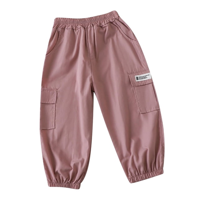 Odeerbi 0-12 Años Niños Niñas Pantalones Cargo Pantalones Deportivos Jogger Sueltos Casual Pantalones de Trabajo Cómodos Con Bolsillos