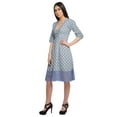 thumbnail image 4 of Moomaya Robe en Coton Imprimée pour Femme Longueur Midi Manches Courtes Tenue d'Été Vêtements, 4 of 4