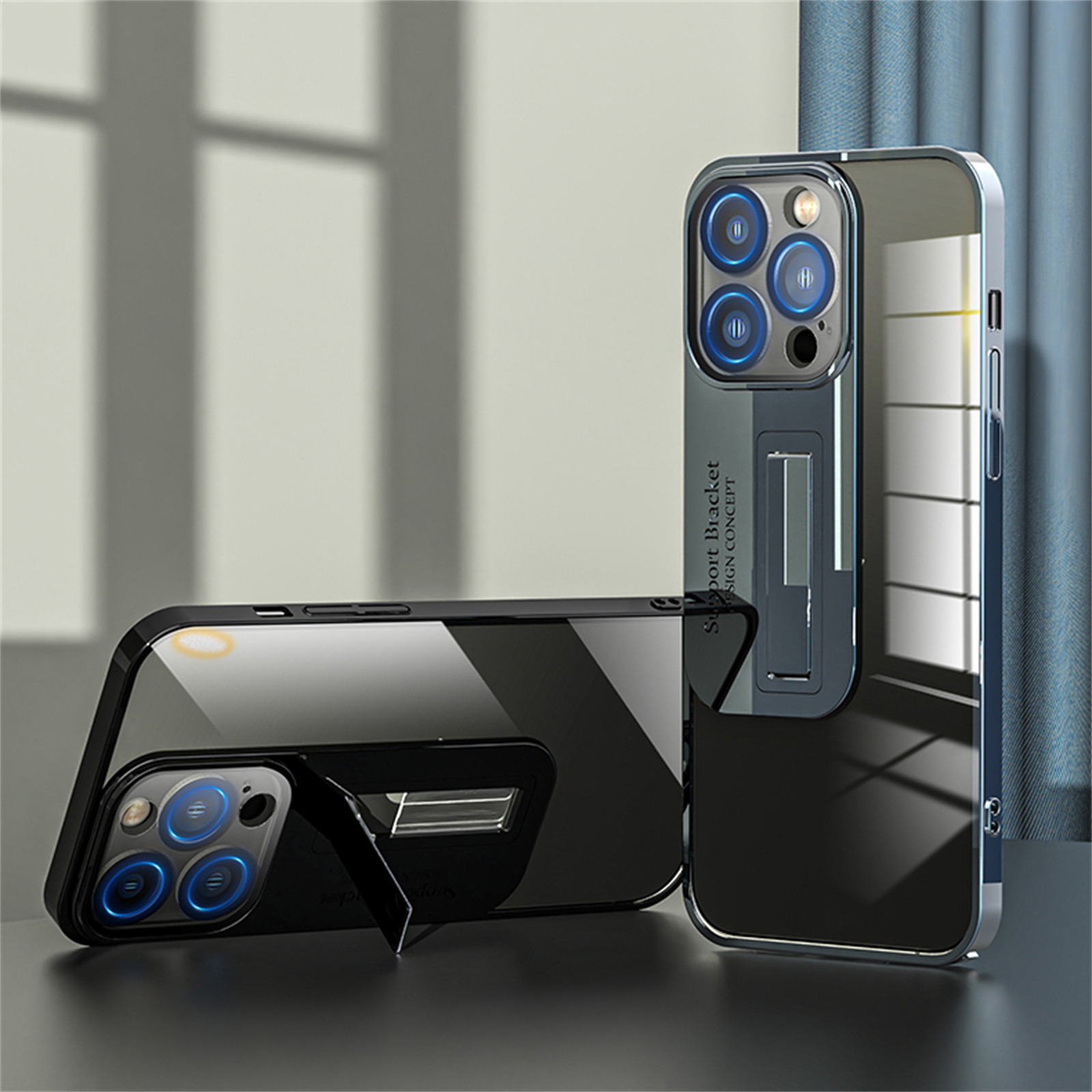 ELEHOLD Glass Case for iPhone 13 Pro 6.1",Tempered Glass Case with