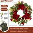 thumbnail image 3 of Christmas Wreaths for Front Door 22–24Inch Outdoor Christmas Door Wreath with Lights,Classic Xmas Wreath with Pinecone,White Berries and Silver Ornaments Design, Holiday Outdoor Wreaths Decor, 3 of 5