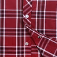 thumbnail image 5 of Coevals Club Men's Western Shirt Cowboy Plaid Country Pearl Snap Button Long Sleeve Two Pockets Work Shirts 08 Red White Small, 5 of 7