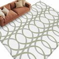 thumbnail image 2 of Green Grey Geometric Area Rug 5x7 FT, Non Slip Bedroom Throw Carpet, Abstract Modern Twisted Lines Art Washable Soft Floor Carpet Non-Shedding Rug for Dining Room Bedside Classroom Desk, 2 of 9