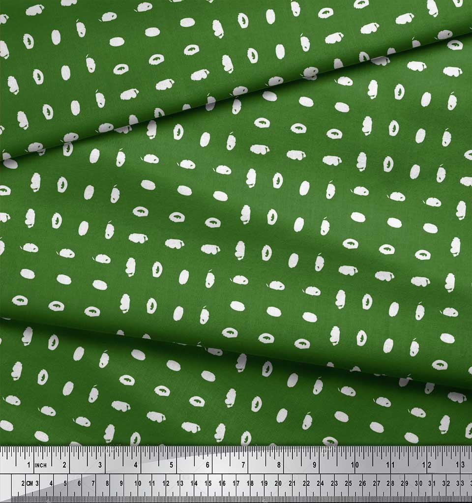 Soimoi Green Cotton Voile Fabric Brush Stroke Abstract Decor Fabric Printed Yard 56 Inch Wide