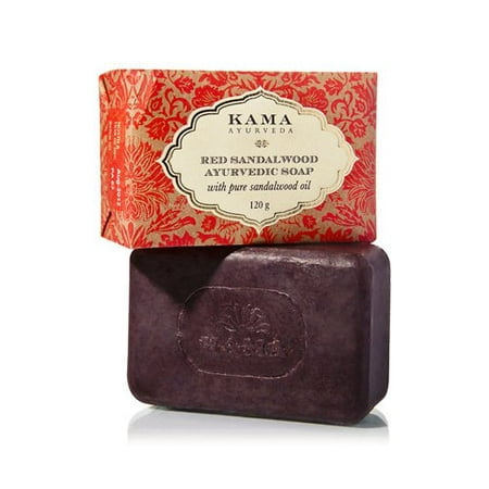 Kama Ayurveda Red Sandalwood Ayurvedic Soap with Pure Sandalwood Oil, (Best Ayurvedic Soap In India)