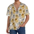 thumbnail image 3 of Wukai Music Dancing Cat Men's Casual Short-Sleeve Button Down Shirt - Lightweight Summer Dress Shirt for Daily Wear-XX-Large, 3 of 7